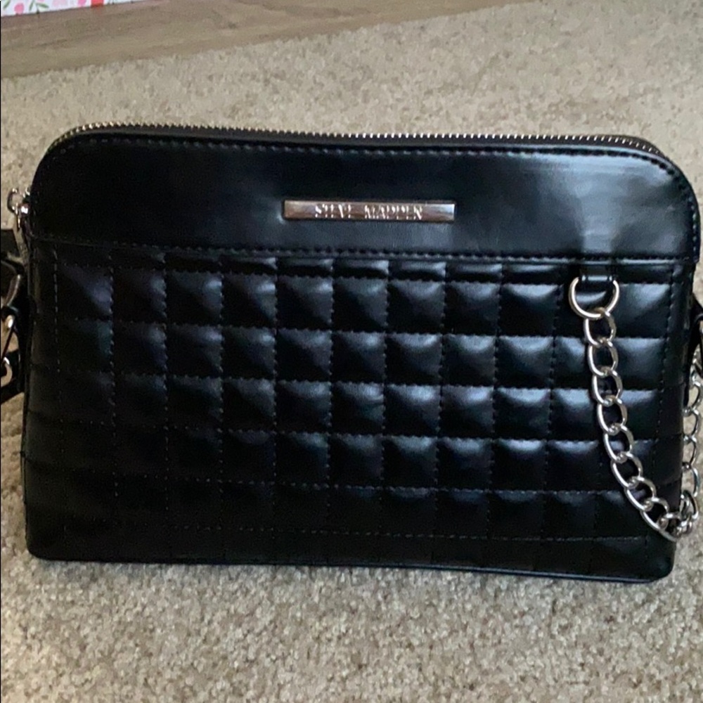 Black quilted Steve Madden handbag
